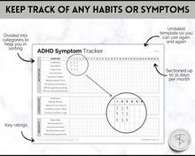 Load image into Gallery viewer, ADHD Symptom Tracker, Behavior &amp; Hygiene Tracker BUNDLE | Mono
