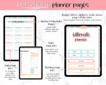 Load image into Gallery viewer, UNDATED Ultimate Digital Life Planner | GoodNotes Digital iPad Fitness, Budget, Wellness, Goals Planner | Colorful Sky
