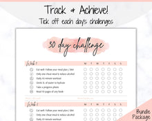 Load image into Gallery viewer, 30 Day Habit Tracker Printable | EDITABLE 30 Day Self Care Fitness Challenge | Pink
