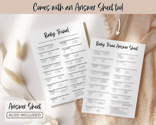 Load image into Gallery viewer, Baby Trivia Baby Shower Game Printable | Trivia Activity for Woodland, Boho, Neutral Theme Baby Showers
