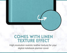 Load image into Gallery viewer, 35 Digital Planner Notebook Covers | Digital Journal Covers for GoodNotes &amp; iPad | Linen Texture Blue
