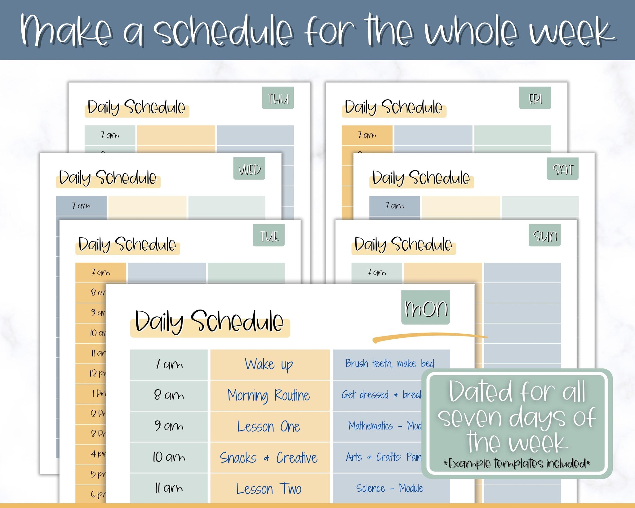 Kids Daily Schedule & Routine Templates | Homeschool Routine Planner