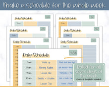 Load image into Gallery viewer, Kids Daily Schedule &amp; Homeschool Planner | Daily Routine, Chore Chart, Nanny Schedule, &amp; Lesson Planner | Yellow / Green
