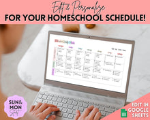 Load image into Gallery viewer, EDITABLE Lesson Plan Template | Google Sheets Weekly Lesson Planner Spreadsheet, Homeschool Teacher, Academic Schedule
