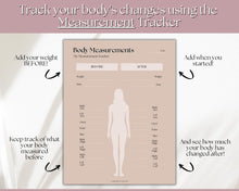 Load image into Gallery viewer, Weight Loss Tracker &amp; Body Measurement Fitness Planner Printable Template | Lux
