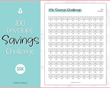 Load image into Gallery viewer, 5k Envelope Challenge, 5000 Savings Tracker Printable, 100 Envelopes Save, Budget Cash Envelope, 100 day challenge, Money Saving Finance | Colorful Sky
