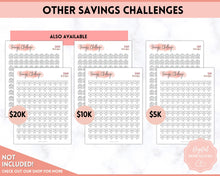 Load image into Gallery viewer, 5k Envelope Challenge, 5000 Savings Tracker Printable, 100 Envelopes Save, Budget Cash Envelope, 100 day challenge, Money Saving Finance | Pink Scrawl
