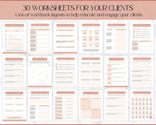 Load image into Gallery viewer, 60+ WORKSHEET Template Bundle! Canva Workbook Templates, eBook, Lead Magnet, Coaches, Opt In, Charts, Checklists, Planners, Webinar, Challenges | Natural Brown
