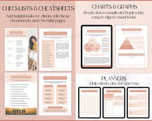 Load image into Gallery viewer, 60+ WORKSHEET Template Bundle! Canva Workbook Templates, eBook, Lead Magnet, Coaches, Opt In, Charts, Checklists, Planners, Webinar, Challenges | Natural Brown
