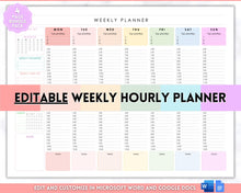 Load image into Gallery viewer, Weekly Hourly Planner - EDITABLE Weekly Schedule &amp; Daily Planner | Colorful Undated Planner, 2023 Weekly Organizer, To Do List Printable | Pastel Rainbow
