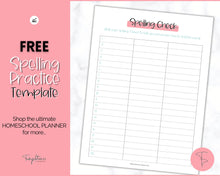 Load image into Gallery viewer, FREE - Spelling Practice, Printable Spelling Words Sheet, Sight Word Practice, 1st Grade, Worksheet, Test, Homeschool Teacher | Colorful Sky
