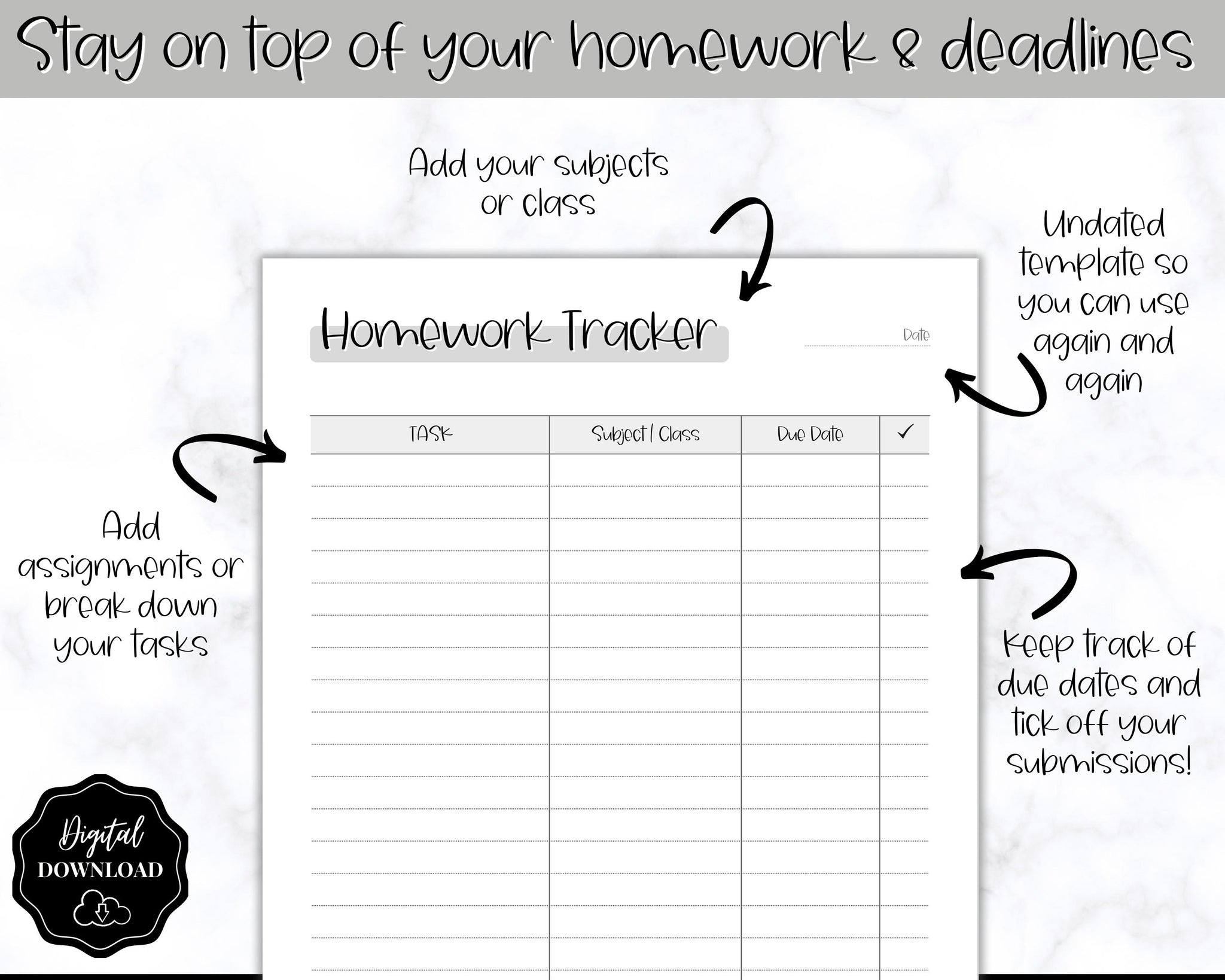 Homework Tracker & School Assignment Planner | Mono