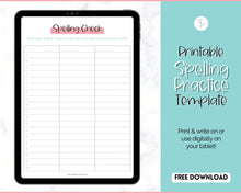 Load image into Gallery viewer, FREE - Spelling Practice, Printable Spelling Words Sheet, Sight Word Practice, 1st Grade, Worksheet, Test, Homeschool Teacher | Colorful Sky
