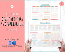 Load image into Gallery viewer, Editable Cleaning Schedule &amp; Housekeeping Checklist for House Chores | Colorful Sky Bundle
