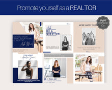 Load image into Gallery viewer, 65 REAL ESTATE Instagram Templates. Editable Realtor Canva Template Pack. Instagram Square Posts. Marketing Graphics, Social Media IG
