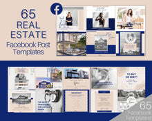 Load image into Gallery viewer, 65 REALTOR Facebook Post Templates. Real Estate Facebook Templates. Editable Canva Template Pack. Marketing Graphics, Social Media Posts
