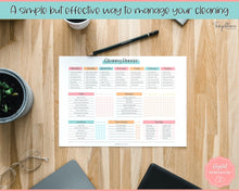 Load image into Gallery viewer, Editable Cleaning Schedule &amp; Housekeeping Checklist for House Chores | Colorful Sky Bundle
