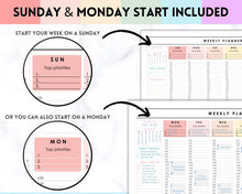 Load image into Gallery viewer, Weekly Hourly Planner - EDITABLE Weekly Schedule &amp; Daily Planner | Colorful Undated Planner, 2023 Weekly Organizer, To Do List Printable | Pastel Rainbow
