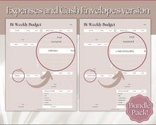 Load image into Gallery viewer, Editable Biweekly Budget Planner Template |  Printable Paycheck Tracker, Finance Planner, Zero Based Budget Binder | Lux
