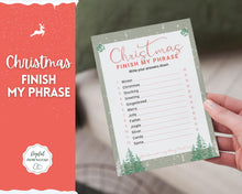 Load image into Gallery viewer, Christmas Finish My Phrase Game | Holiday Xmas Party Game Printables for the Family | Green

