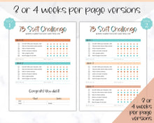 Load image into Gallery viewer, EDITABLE 75 SOFT Challenge Tracker | 75soft Printable Challenge, Fitness &amp; Health Planner | Summer
