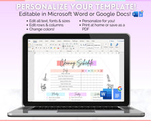 Load image into Gallery viewer, Editable House Shape Cleaning Schedule &amp; Housekeeping Checklist for House Chores | Pastel Rainbow
