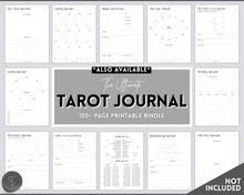 Load image into Gallery viewer, Tarot Numerology Sheet &amp; Monthly Readings | Learn Tarot Card Readings, Tarot Spreads &amp; Beginner Tarot Planner | Mono
