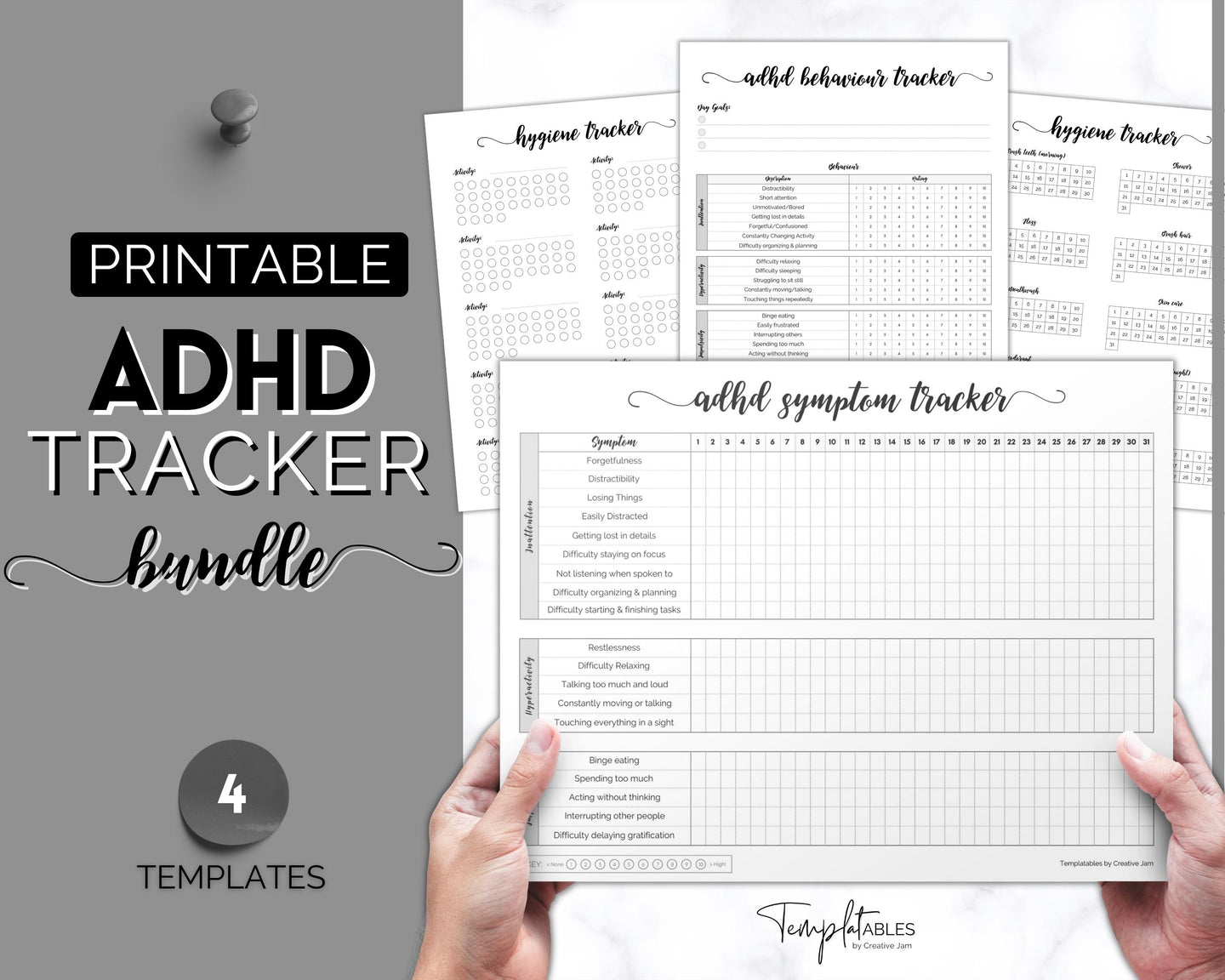 ADHD Symptom Tracker, Behavior & Hygiene Tracker BUNDLE | Swash