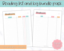 Load image into Gallery viewer, Reading Log Printable for Kids | Reading List, Summer Reading Challenge &amp; Book Tracker | Colorful Sky

