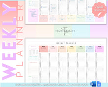 Load image into Gallery viewer, Weekly Hourly Planner - EDITABLE Weekly Schedule &amp; Daily Planner | Colorful Undated Planner, 2023 Weekly Organizer, To Do List Printable | Pastel Rainbow
