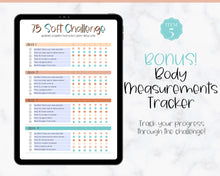 Load image into Gallery viewer, EDITABLE 75 SOFT Challenge Tracker | 75soft Printable Challenge, Fitness &amp; Health Planner | Summer
