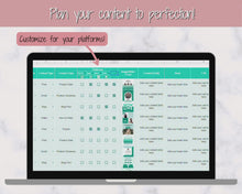 Load and play video in Gallery viewer, Social Media Content Calendar | Google Sheets Content Planner, Social Media Manager Spreadsheet for Instagram, YouTube, TikTok Influencers | Pink
