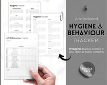 Load image into Gallery viewer, ADHD Symptom Tracker, Behavior &amp; Hygiene Tracker BUNDLE | Mono
