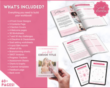 Load image into Gallery viewer, 60+ WORKSHEET Template Bundle | Canva Workbook Templates &amp; Lead Magnet for Coaches | Brit Pink
