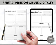 Load image into Gallery viewer, Nursing Revision Sheets for Medical School | Medicine &amp; Nursing Students, Exam Revision Notes &amp; Guide Templates | Mono
