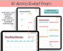 Load image into Gallery viewer, Biweekly Paycheck Budget Planner | DIGITAL GoodNotes Budget by Paycheck Planner | Zero Based Finance | Colorful Sky
