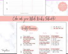 Load image into Gallery viewer, College Student Weekly Planner Schedule | Academic Class Organizer 2023 | Pink Watercolor
