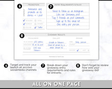 Load image into Gallery viewer, Social Media Giveaway Printable Template | Small Business Flyer | Influencer Marketing Content | Mono
