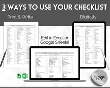 Load image into Gallery viewer, Airbnb Essentials Checklist | EDITABLE Airbnb Inventory List for Airbnb Hosts | Mono
