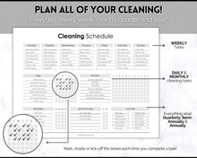 Load image into Gallery viewer, Editable Cleaning Schedule &amp; Housekeeping Checklist for House Chores | Mono Bundle
