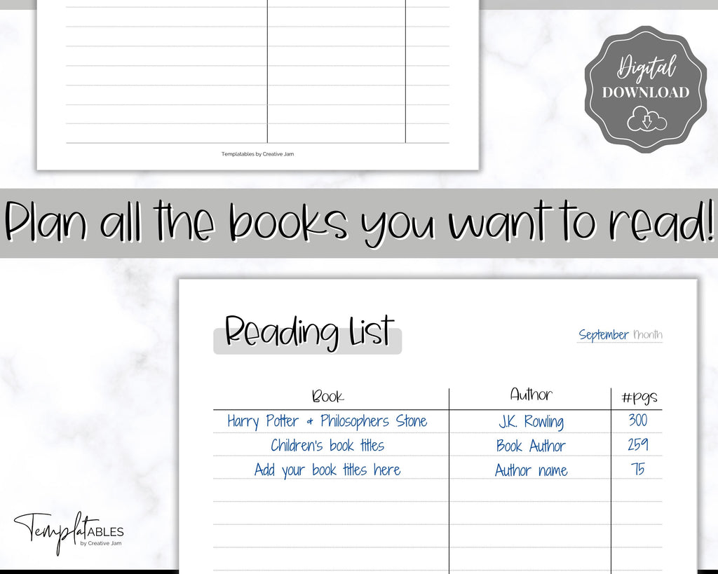 A5 Reading Journal Printable Editable Book Review Template PDF