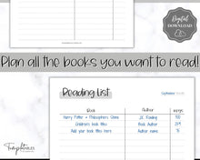 Load image into Gallery viewer, Reading Log Printable for Kids | Reading List, Summer Reading Challenge &amp; Book Tracker | Mono
