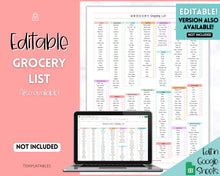 Load image into Gallery viewer, FREE - Grocery List Printable, Weekly Shopping List, Meal Planner Checklist, Kitchen Organization Template | Colorful Sky
