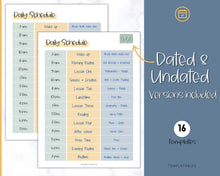 Load image into Gallery viewer, Kids Daily Schedule &amp; Homeschool Planner | Daily Routine, Chore Chart, Nanny Schedule, &amp; Lesson Planner | Yellow / Green
