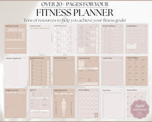 Load image into Gallery viewer, Fitness Planner Ultimate Bundle | Weight Loss, Workout, Fitness, Wellnes &amp; Health, Meal Planner, Self Care, Habit Tracker | Lux
