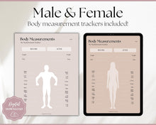 Load image into Gallery viewer, Weight Loss Tracker &amp; Body Measurement Fitness Planner Printable Template | Lux
