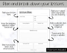 Load image into Gallery viewer, Weekly Lesson Plan Template Printable | Teacher Lesson Plan, Editable Digital Lesson Planner | Mono
