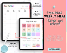 Load image into Gallery viewer, Digital Recipe Book for GoodNotes | Digital Recipe Template, Meal Planner, Cookbook Template for the iPad | Pastel Rainbow
