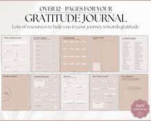 Load image into Gallery viewer, Gratitude Journal Printable Bundle | Mindfulness Log, Gratitude Template, Self Care &amp; Wellness Planner | Lux
