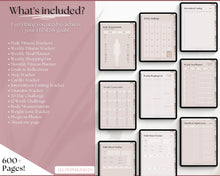 Load image into Gallery viewer, UNDATED Digital Fitness Planner | iPad GoodNotes Fitness Journal, Weight Loss Tracker &amp; Workout Planner | Lux
